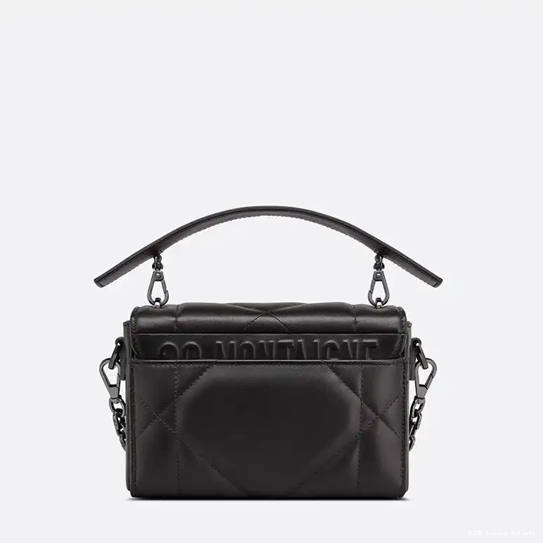 Cheap Handle Dior Box Montaigne with Maxicannage Lambskin 30 Black Bag 0602 Luxury